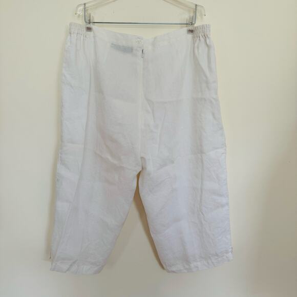 Cleopatra White Linen Embroidered Ivy Cropped Pants & Tank Top & Blause Size XL - Picture 5 of 16